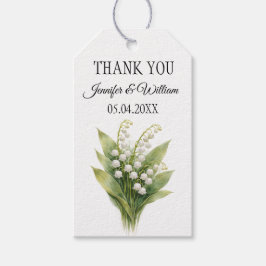 Lily Of The Valley White Floral Wedding Presentetikett
