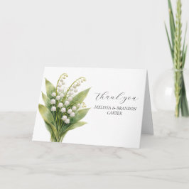 Lily of The Valley White Floral Wedding Thank you  Tack Kort