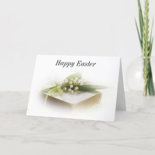 Lily of the valley with bible Glad påsk Helgkort