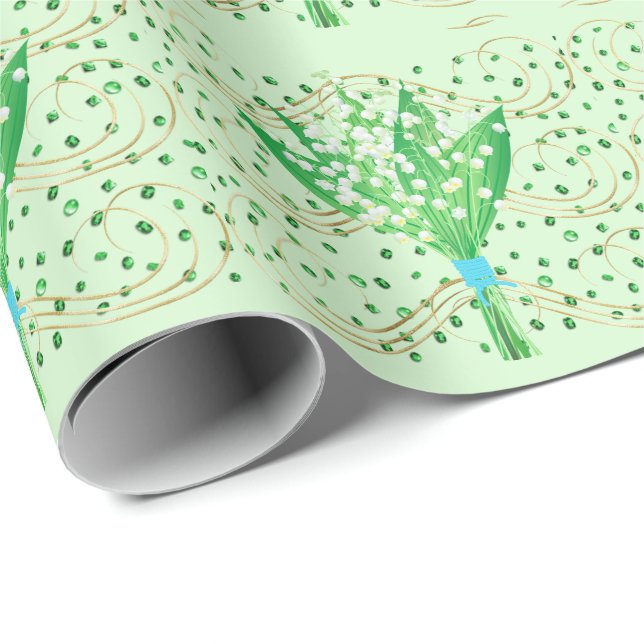 Lily of the Valley Wrapping Papper Presentpapper (Rullad Hörn)