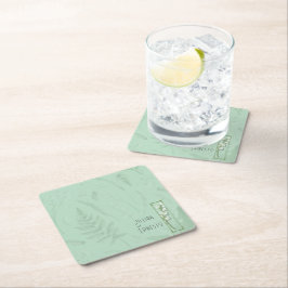 Lily of Valley || Anpassningsbar för mjuk Grönt Underlägg Papper Kvadrat