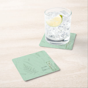 Lily of Valley Anpassningsbar för mjuk Grönt Underlägg Papper Kvadrat