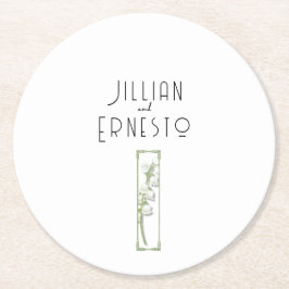 Lily of Valley Collection || Vit Anpassningsbar Na Underlägg Papper Rund