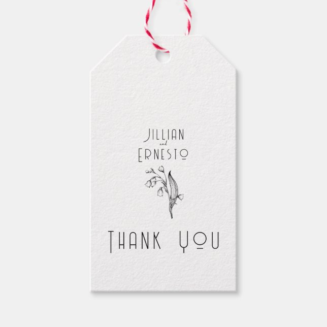 Lily of Valley Collection || Vit Anpassningsbar Presentetikett (Framsidan)