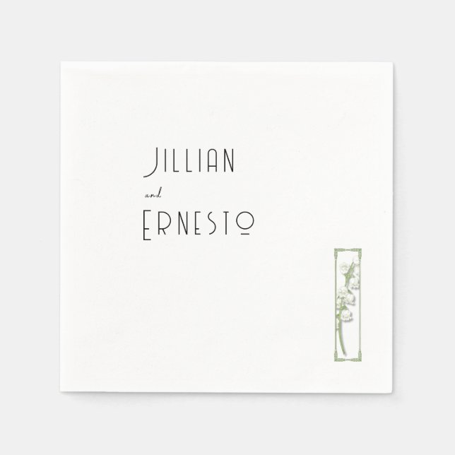 Lily of Valley || Färg illustration v1 Anpassnings Pappersservett (Framsidan)