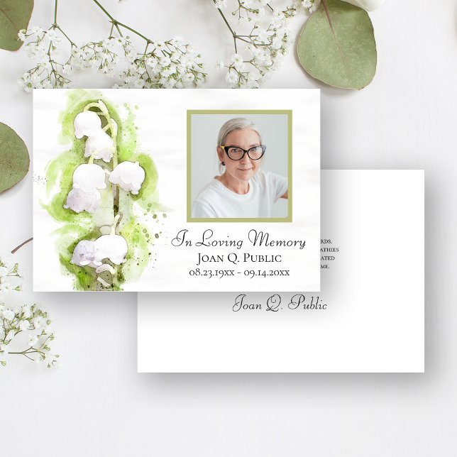 Lily of Valley Flowers Funeral Memorial Sympathy Tack Kort (Skapare uppladdad)