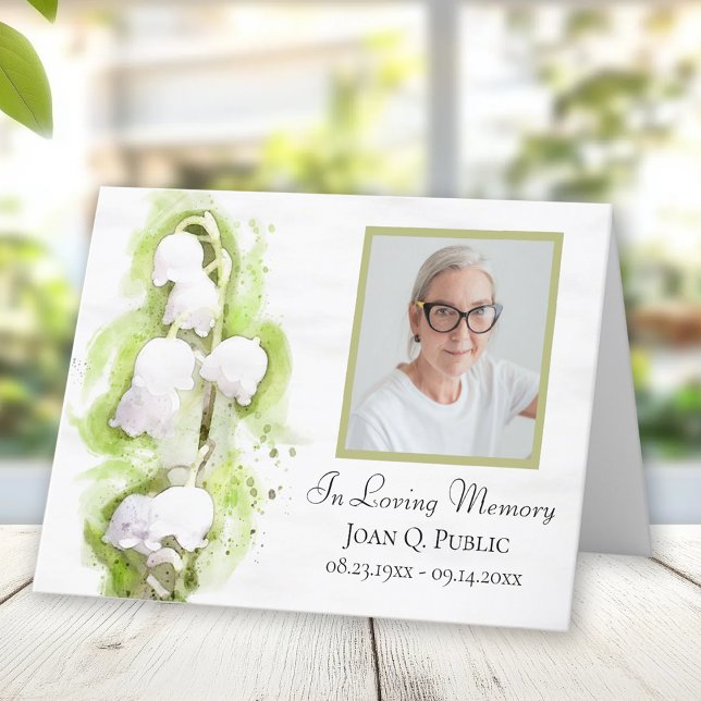 Lily of Valley Flowers Funeral Memorial Sympathy Tack Kort (Skapare uppladdad)