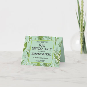 Lily of Valley med Ferns Anpassningsbar för Grö Inbjudan