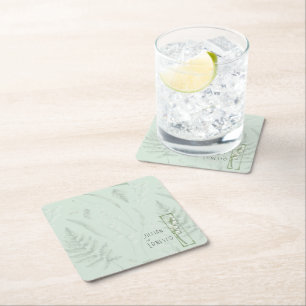 Lily of Valley med Ferns Anpassningsbar för Grö Underlägg Papper Kvadrat