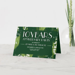 Lily of Valley med Ferns Dk Grönt-årsdag Inbjudan