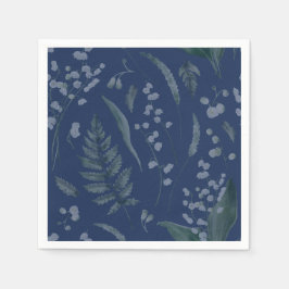 Lily of Valley med Ferns || Light Blue Napkins Pappersservett