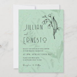 Lily of Valley med Ferns || Mjuk Grönt med grafik Inbjudningar
