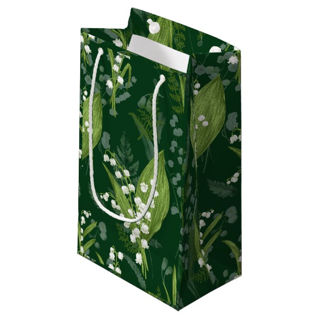 Lily of Valley med Ferns || Mörk grönt (Framsidan Vinklad)