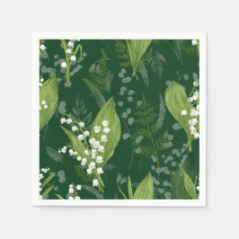Lily of Valley med Ferns || Mörk grönt Pappersservett
