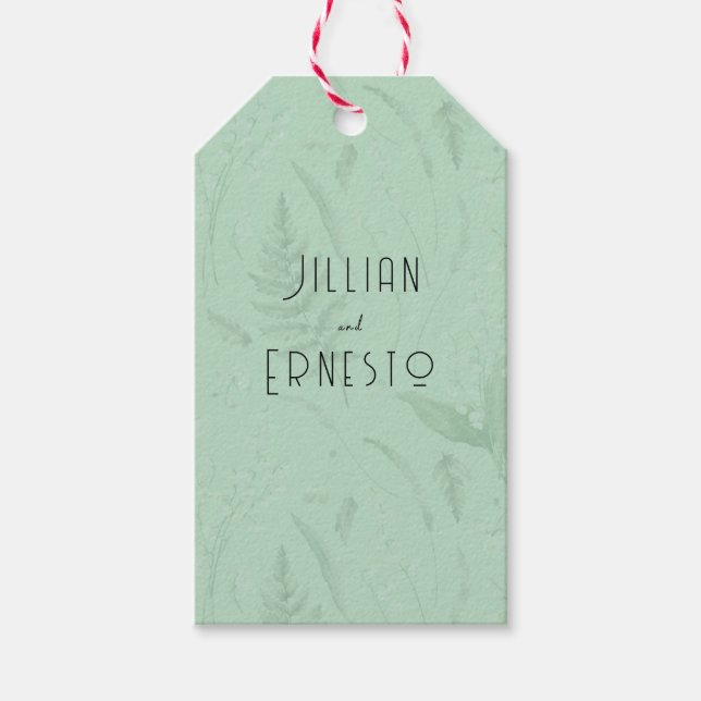 Lily of Valley || Mjuk Grönt, stort center Namn Presentetikett (Framsidan)