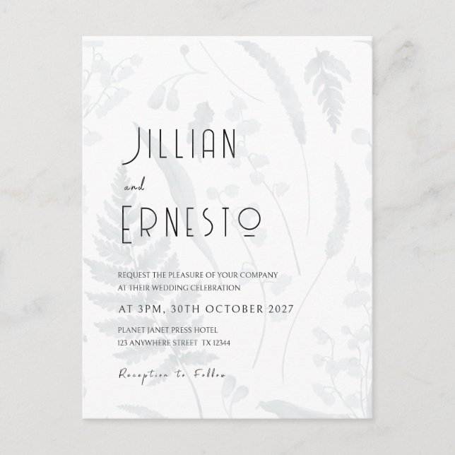 Lily of Valley || Skuggbotaniska framsidan och bak Vykort (Framsida)