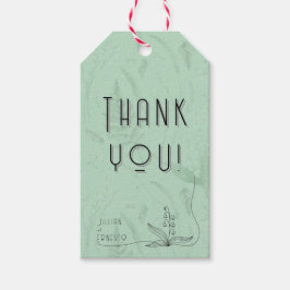 Lily of Valley || Tack med mjuk Grönt med grafik Presentetikett