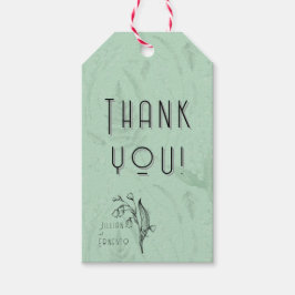 Lily of Valley || Tack med mjuk Grönt med grafik Presentetikett