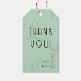 Lily of Valley || Tack med mjuk Grönt med grafik Presentetikett