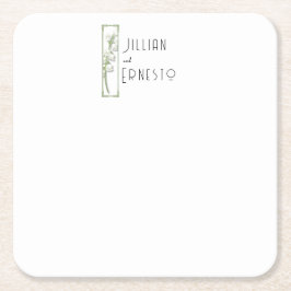 Lily of Valley || Vit Anpassningsbar Underlägg Papper Kvadrat