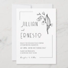 Lily of Valley || Vit framsida och baksida Inbjudningar