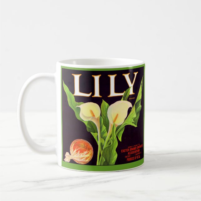 Lily orange låda 1930-talet kaffemugg (Vänster)