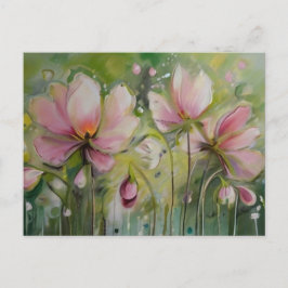 Lily på Grönten Gult - bakgrund Helg Vykort