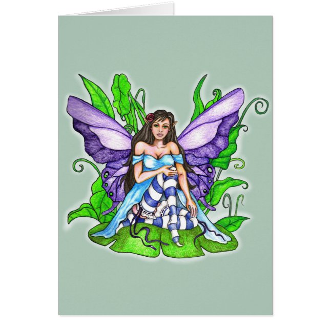 Lily Pad Fairy Hälsningskort (Framsidan)