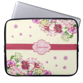 Lily & Peony Blommigt Gult Laptop Fodral