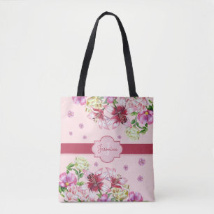 Lily & Peony Blommigt Rosa Tygkasse