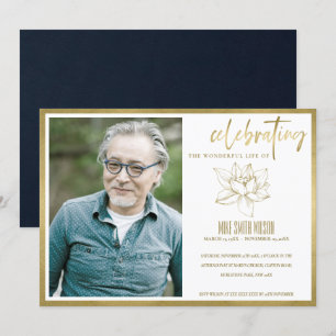LILY PHOTO CELEBRATION LIFE MEMORIAL SERVICE Card Tack Kort