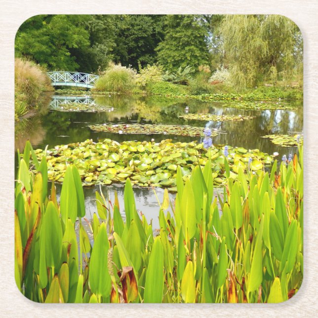 Lily Pond Papper Underlägg Kvadrat (Framsidan)