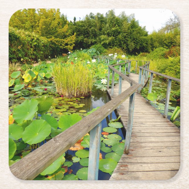 Lily Pond Papper Underlägg Kvadrat (Framsidan)