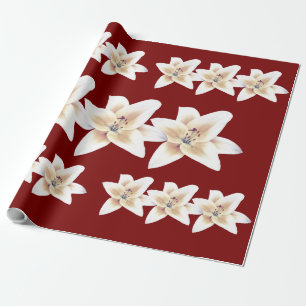 Lily-presentfigursättning (röd) ゆ り の 包 装 紙(赤) presentpapper