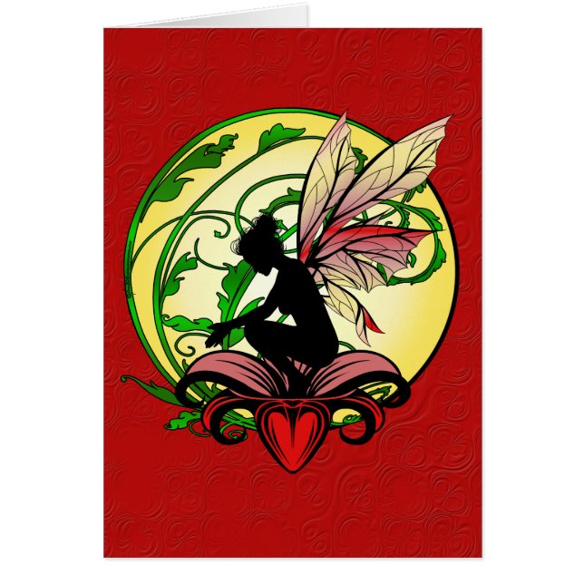 Lily Shadow Fairy Hälsningskort (Framsidan)