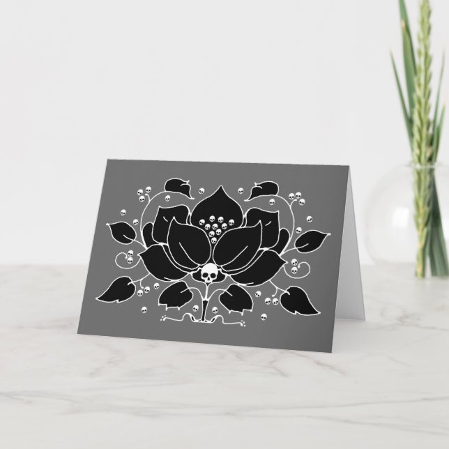 Lily Skull Motif Kort (Framsida)