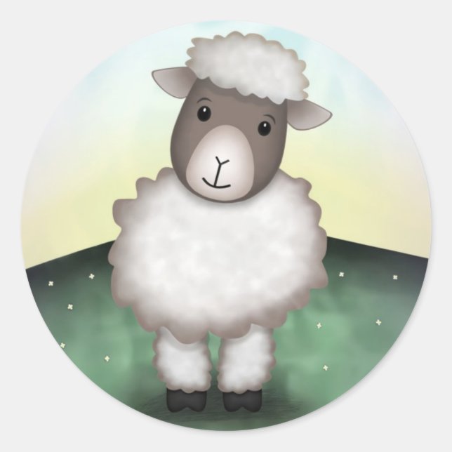 Lily the Lamb - Stickers Runt Klistermärke (Framsida)