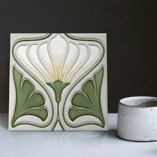 Lily Väggdekor Art Nouveau Art Deco Keramiska Plat Kakelplatta