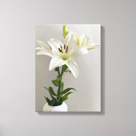 Lily Vaggvisa | Enkel vit blomkråmålning Canvastryck