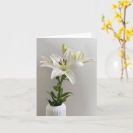 Lily Vaggvisa | Enkel vit blomsterkonst Kort