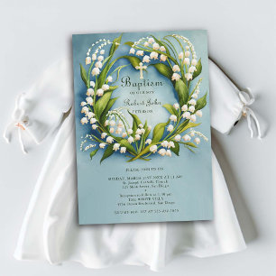 Lily Valley Guld Kor utandningsformalitet Baptism  Inbjudningar