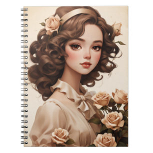 Lily Vintage utskrivbar skräp journal Anteckningsbok