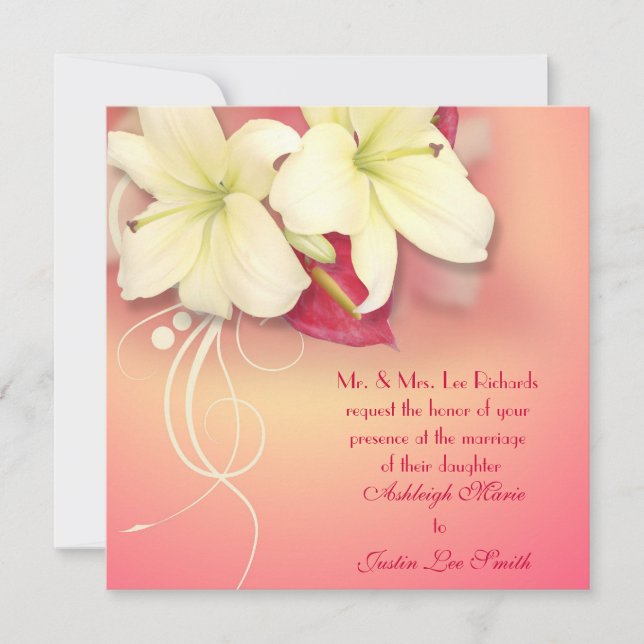 Lily Wedding Inve Inbjudningar (Framsida)