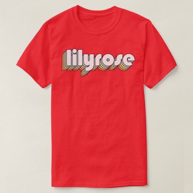 Lilyrose Retro Rainbow Typography Faded Stil T Shirt (Design framsida)