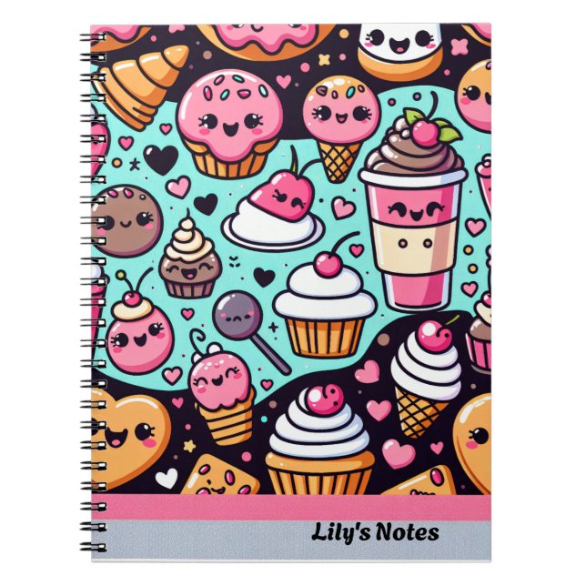 Lily's Notes Cute Desserts Anteckningsbok (Framsidan)
