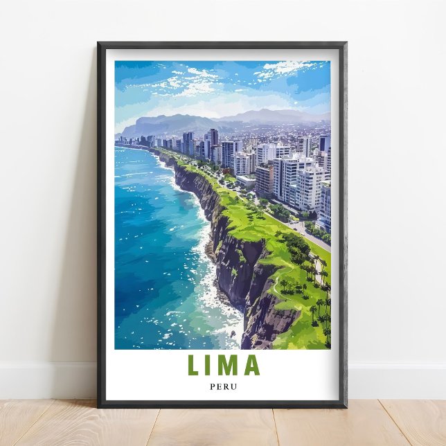Lima Affisch - Miraflores Klippor Konst - Lima Per (Skapare uppladdad)