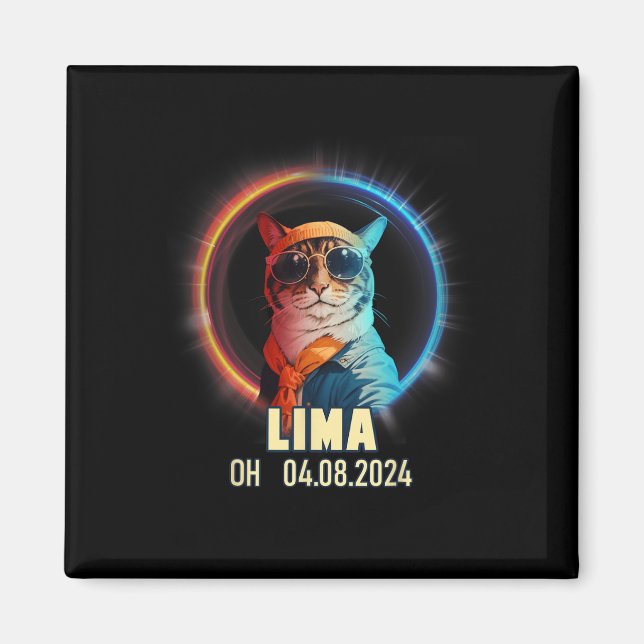 Lima Ohio Total Solar Eclipse 2024 Magnet (Framsidan)