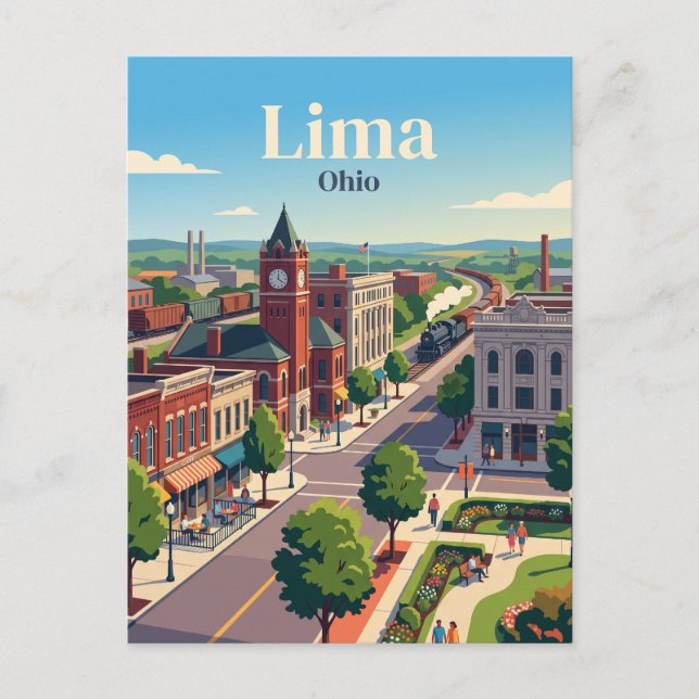 Lima, Ohio Vykort (Framsida)
