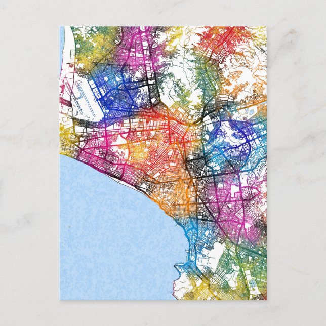 Lima Peru City Karta Vykort (Framsida)