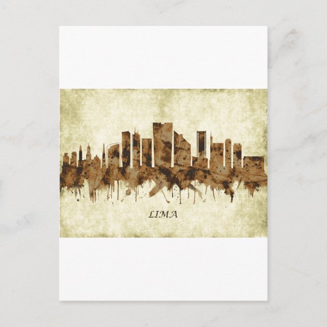 Lima Peru Cityscape Inbjudan Vykort (Framsida)